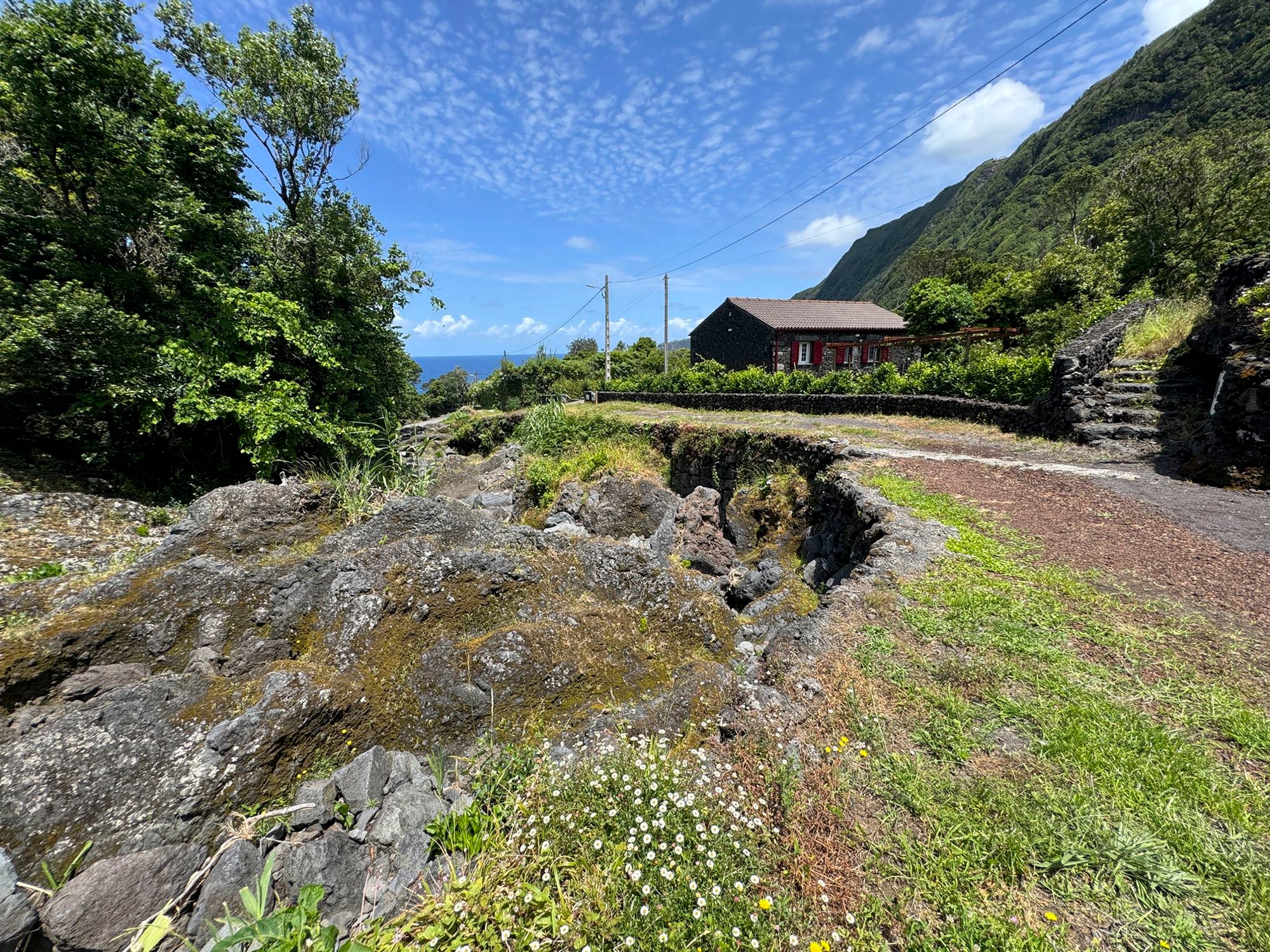 Wegabschnitt in Fajã