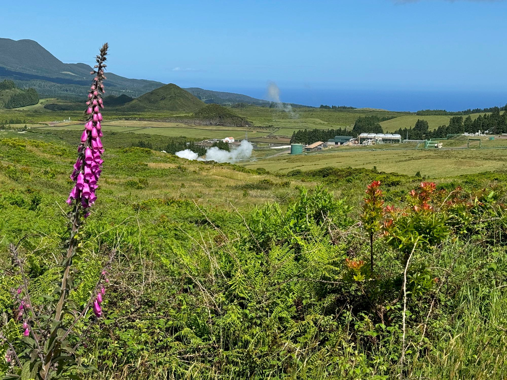 Blick auf die Central Geotérmica do Pico Alto
