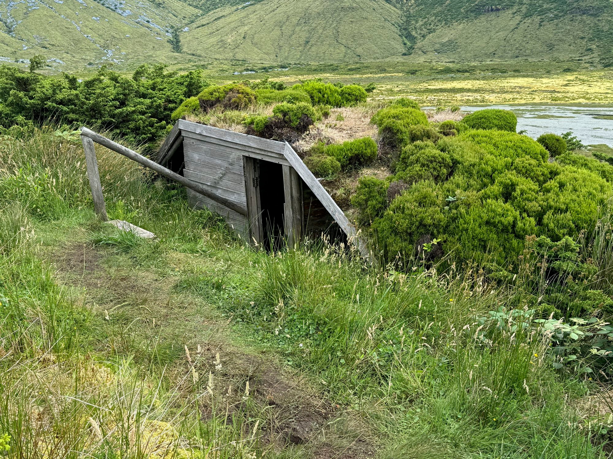 Vogelbeobachtungsposten an der Caldeira da Água Branca