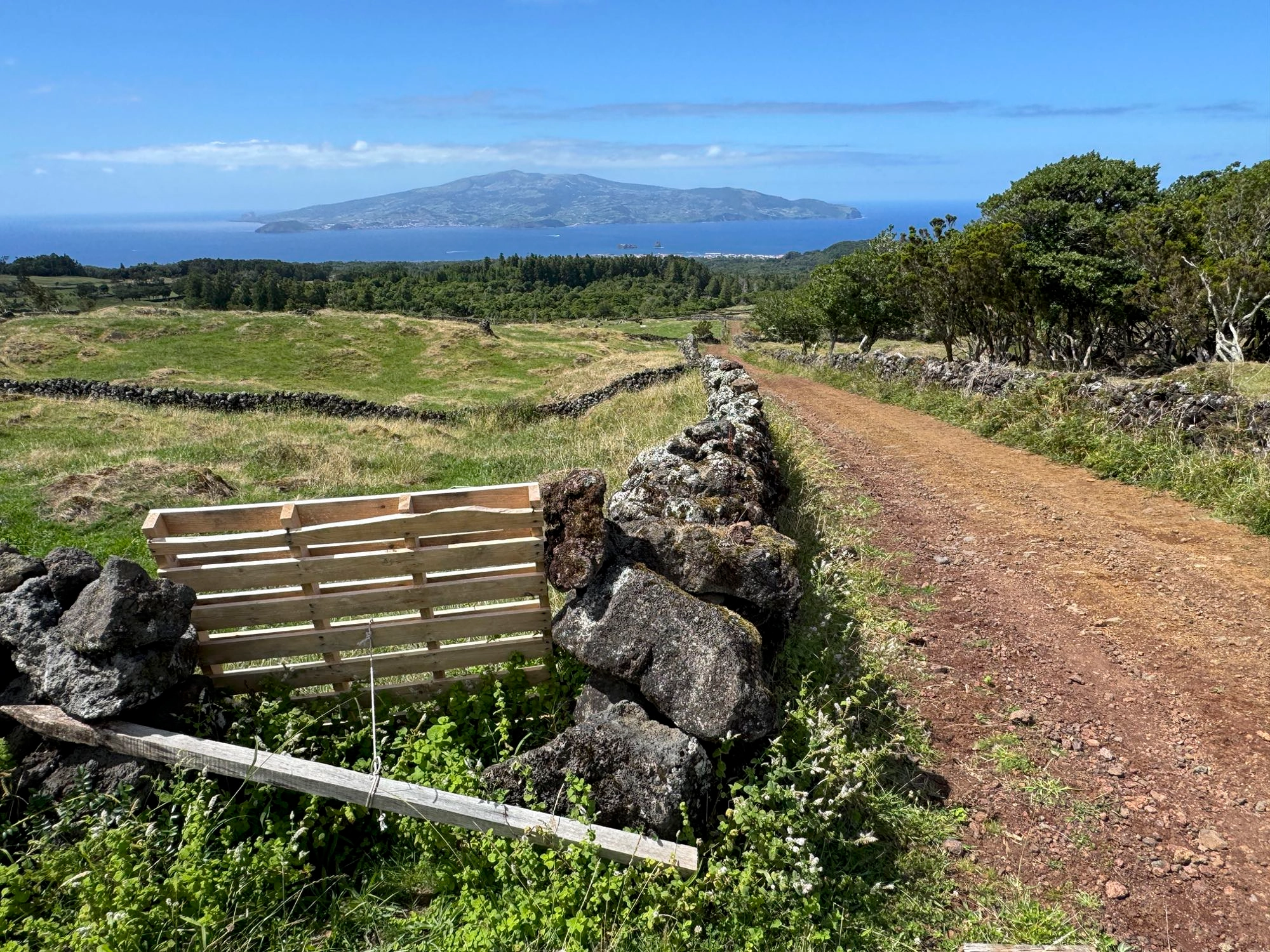 Abstieg Richtung Quinta das Rosas mit Blick auf Faial