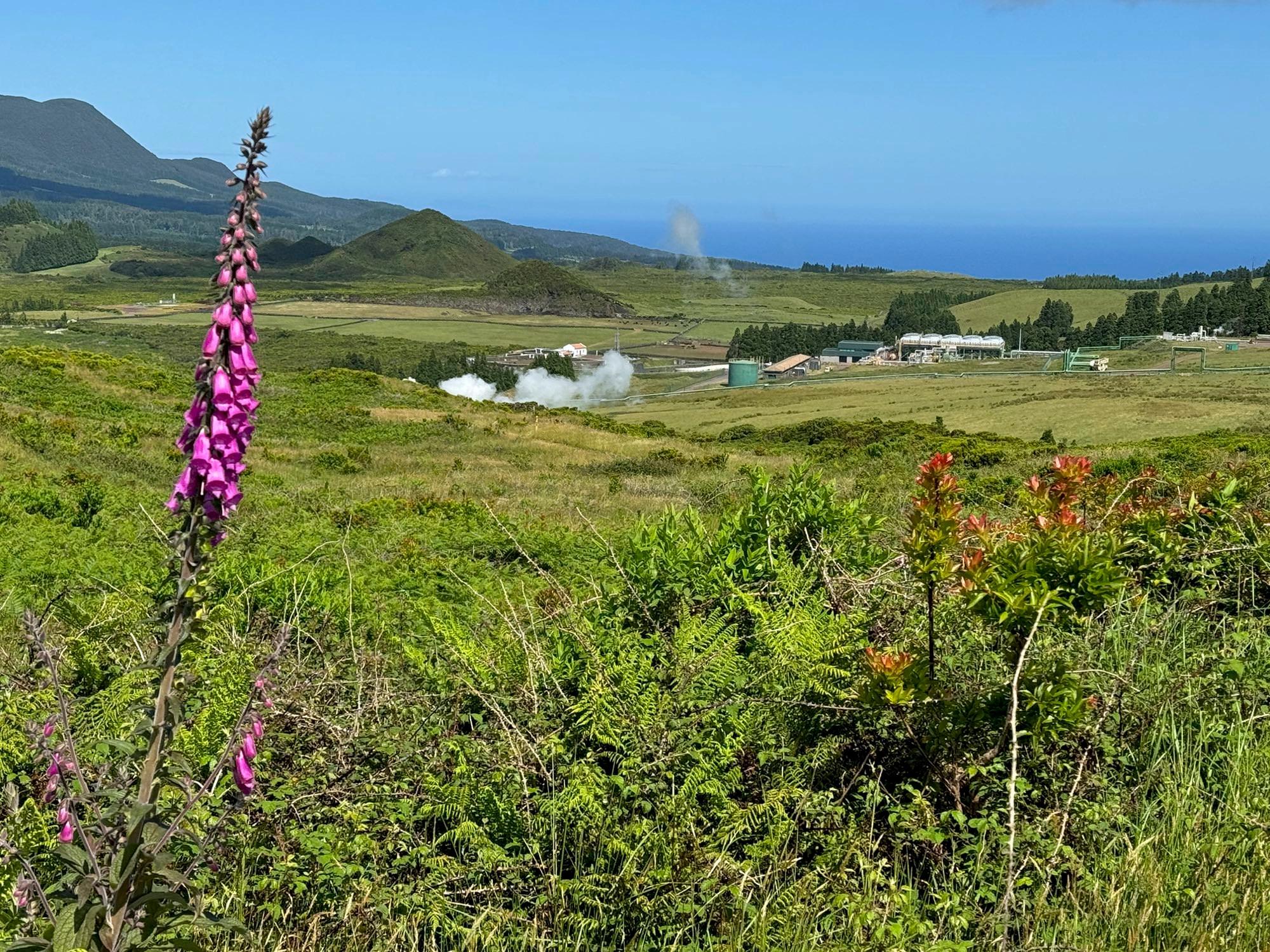 Blick auf die Central Geotérmica do Pico Alto