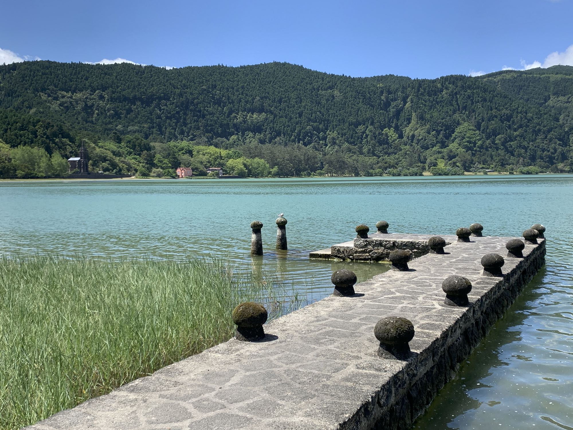 Bootssteg am Lagoa das Furnas