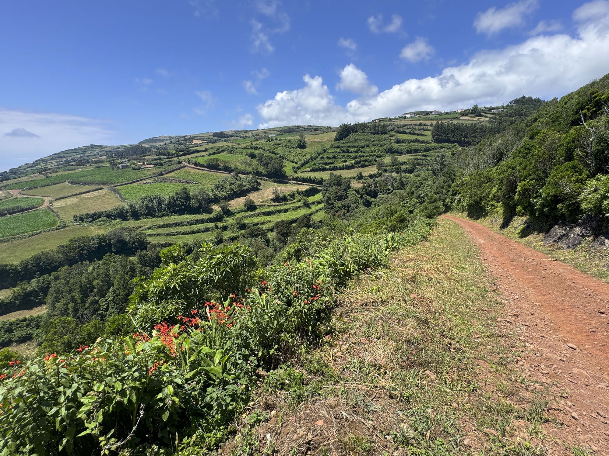 Blick zurück in das weite Tal des Ribeira das Lexívias